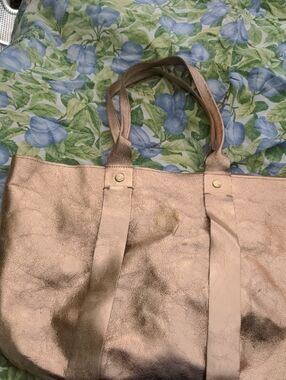 Clare V Metallic Rose Gold Tote Bag/ Le Tropezienne
